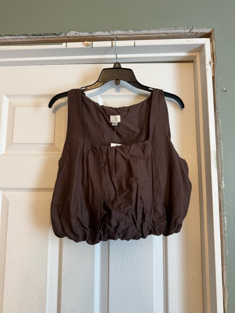 a new day Brown Bubble Hem Sleeveless Tank Top